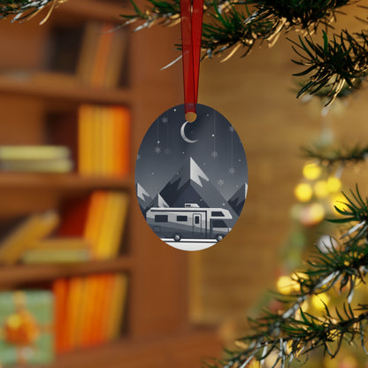 RV Christmas Metal Ornament — "Everything RVs" Holiday Bell Decor