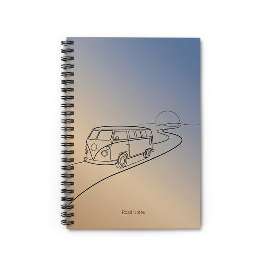 Road Trip Spiral Notebook — Vintage Camper Van "Road Notes" Journal