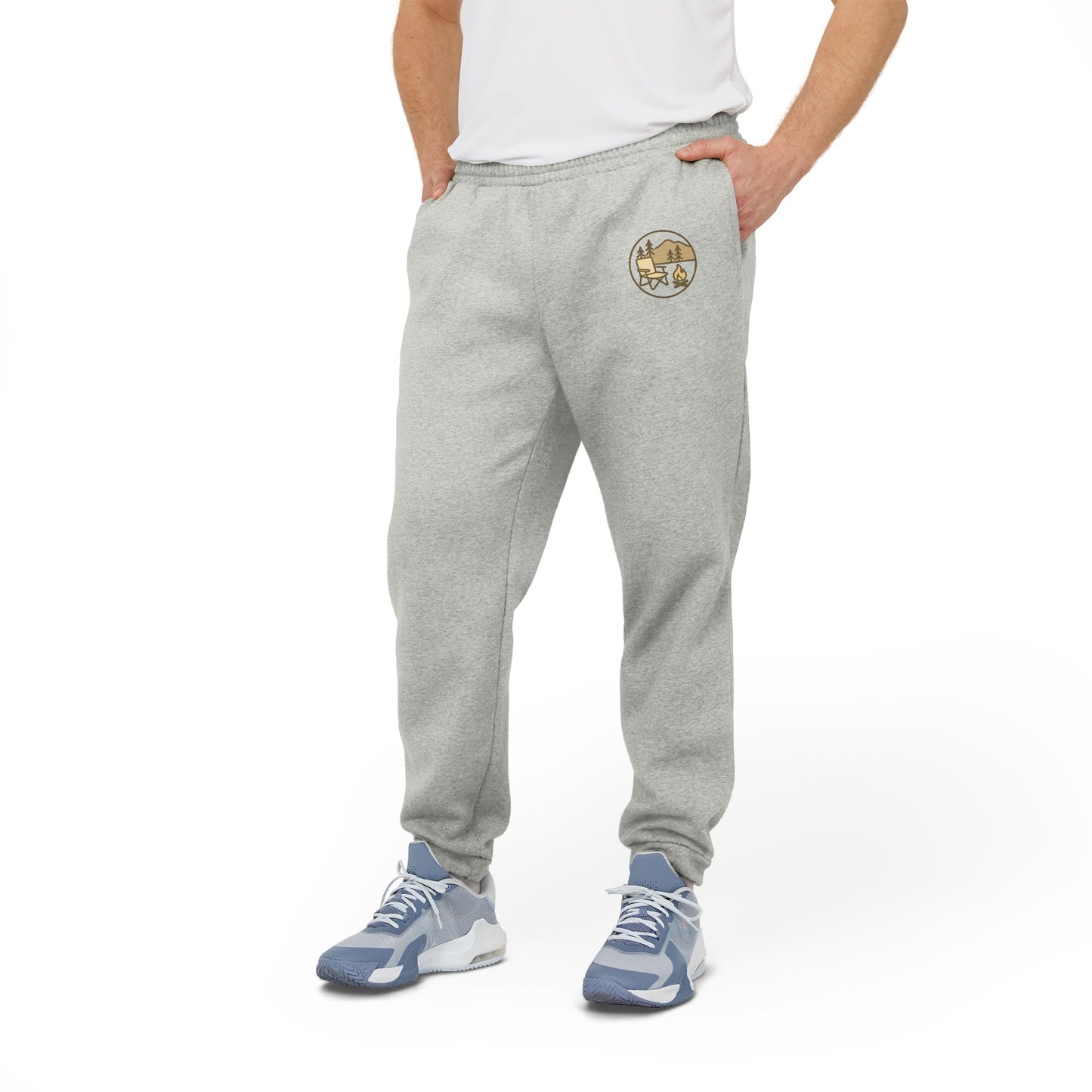Fleece Joggers — Grey Adidas Logo Sweatpants