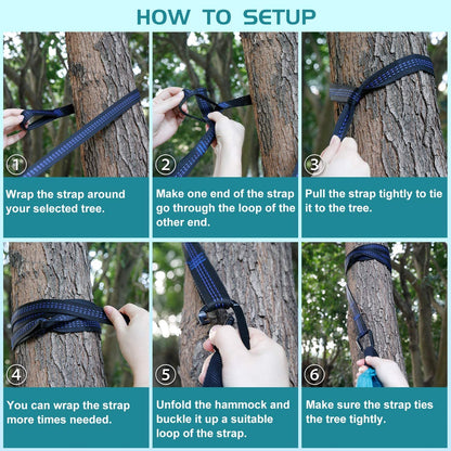 Portable Camping Hammock with Tree Straps