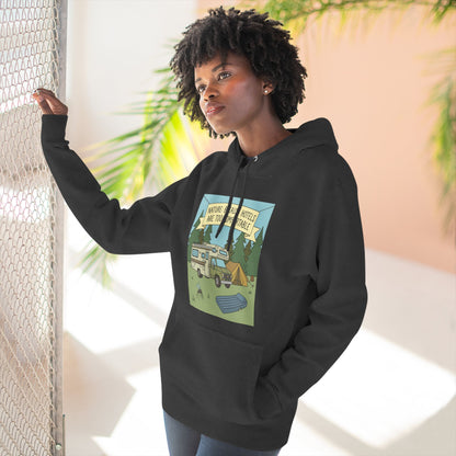 Camping Hoodie — "Nature Beats Hotels" RV & Tent Outdoor Pullover