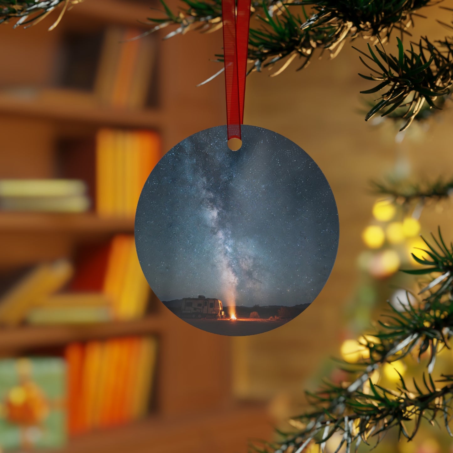 RV Christmas Metal Ornament — "Everything RVs" Holiday Bell Decor