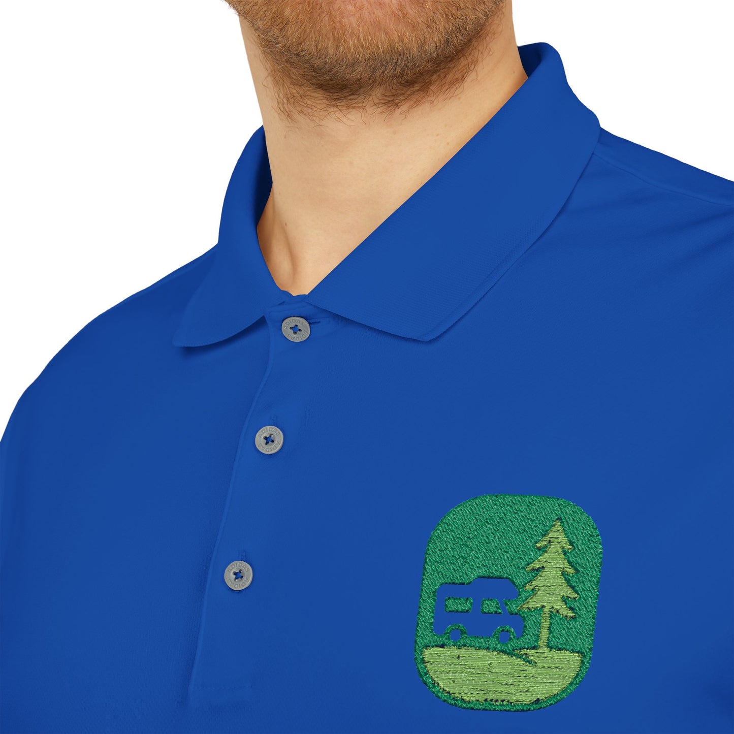 Performance Polo — Grass Patch Camper Logo Embroidered Golf Shirt