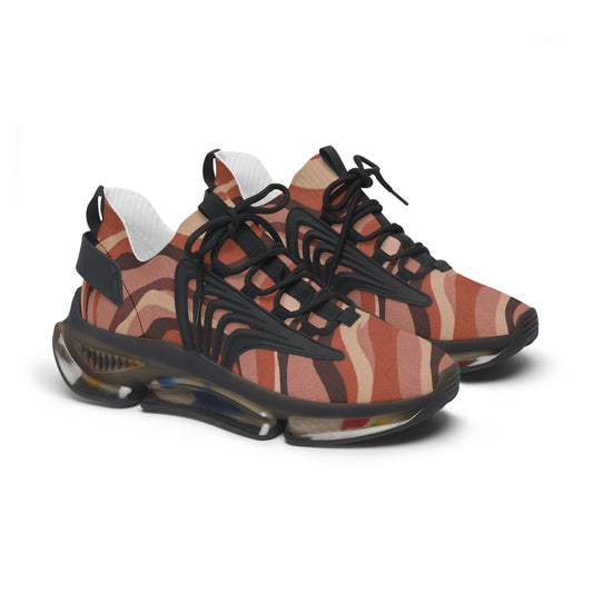 Mesh Sneakers — Women's Brown Zebra Wave Athletic Shoes