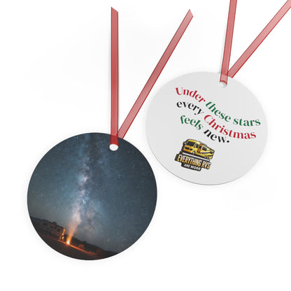 RV Christmas Metal Ornament — "Everything RVs" Holiday Bell Decor