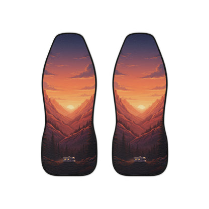 Sunset Mountain Car Seat Covers — Scenic Sunset Drive Seat Protector